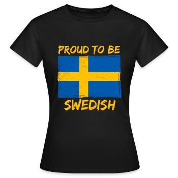 Stolz schwedisch zu sein - Frauen T-Shirt - Schwarz - Vorne - AI Model Female 172 dark (172cm)