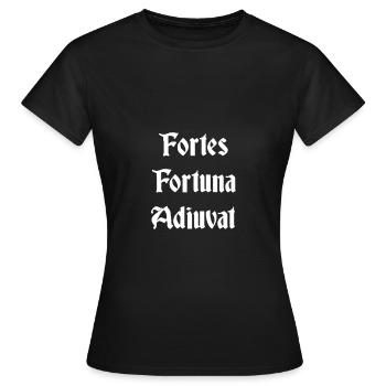 Fortes fortuna Adiuvat Latein Spruch Geschenk - Frauen T-Shirt - Schwarz - Vorne - AI Model Female 172 dark (172cm)