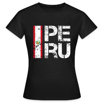 Peru - Frauen T-Shirt - Schwarz - Vorne - AI Model Female 172 dark (172cm)