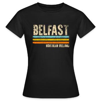 Belfast Nordirland - Frauen T-Shirt - Schwarz - Vorne - AI Model Female 172 dark (172cm)