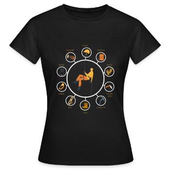 Caving Equipment Cave Caving - Women's T-Shirt - black - Front - AI Model Female 172 dark (172cm)