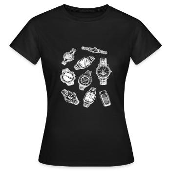 Armbanduhren Luxusuhren Uhren Uhr - Frauen T-Shirt - Schwarz - Vorne - AI Model Female 172 dark (172cm)