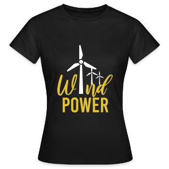 Windpower Windkraft Windenergie - Frauen T-Shirt - Schwarz - Vorne - AI Model Female 172 dark (172cm)
