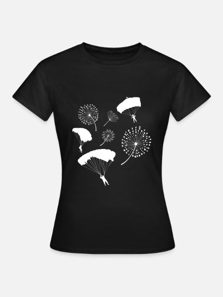 Fallschirm Löwenzahn Fallschirmspringer - Frauen T-Shirt - Schwarz