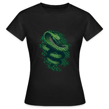 Green snake reptile terrarium - Women's T-Shirt - black - Front - AI Model Female 172 dark (172cm)
