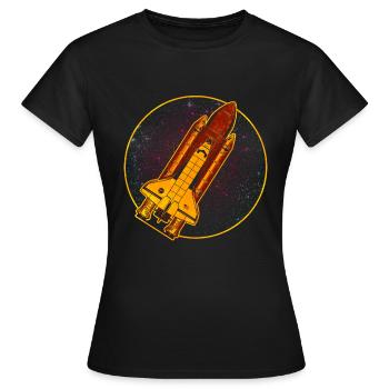 Space Shuttle Rakete Raumschiff - Frauen T-Shirt - Schwarz - Vorne - AI Model Female 172 dark (172cm)