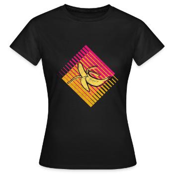 Banane Rétro Fruits Fruits Fruits - T-shirt Femme - noir - Devant - AI Model Female 172 dark (172cm)