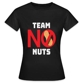 Team No Nuts Nüsse Nuss Nussalergie - Frauen T-Shirt - Schwarz - Vorne - AI Model Female 172 dark (172cm)