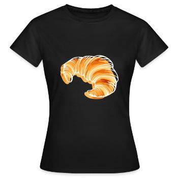 Croissant Frankreich Reisen Eiffelturm - Frauen T-Shirt - Schwarz - Vorne - AI Model Female 172 dark (172cm)