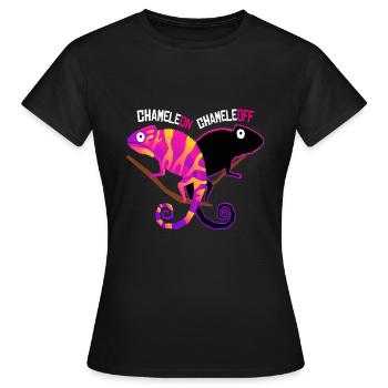Chamäleon Chameleoff Reptil Echse - Frauen T-Shirt - Schwarz - Vorne - AI Model Female 172 dark (172cm)