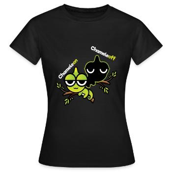 Chamäleon Chameleoff Reptil Echse - Frauen T-Shirt - Schwarz - Vorne - AI Model Female 172 dark (172cm)