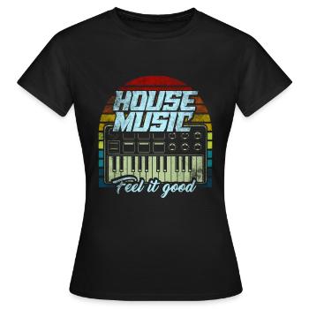 Musique House - T-shirt Femme - noir - Devant - AI Model Female 172 dark (172cm)