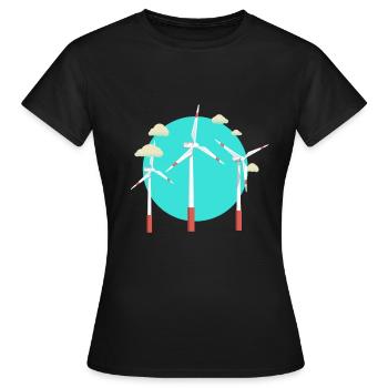 Windpower Windkraft Windrad - Frauen T-Shirt - Schwarz - Vorne - AI Model Female 172 dark (172cm)