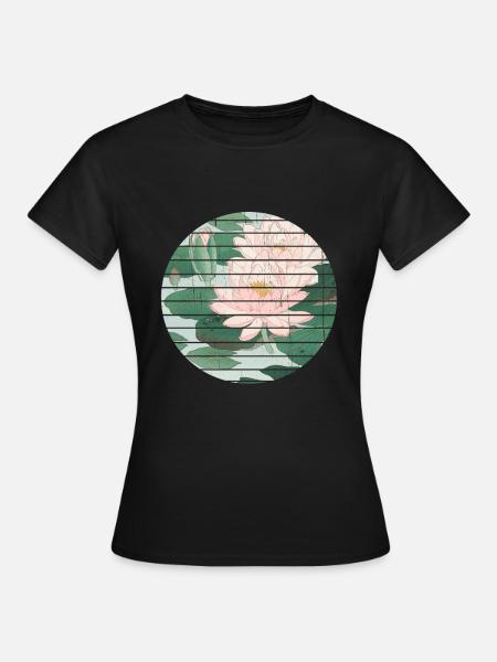 Japanische Seerose - Frauen T-Shirt - Schwarz