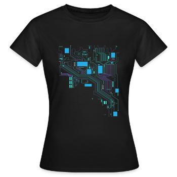 Computer Cpu Informatiker Hacker - Frauen T-Shirt - Schwarz - Vorne - AI Model Female 172 dark (172cm)