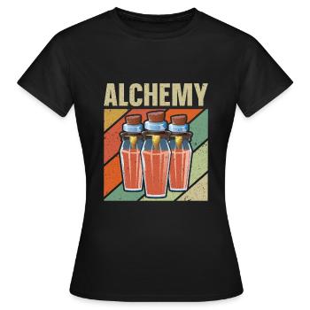 Alchimiste Alchimie Magique Potion Chimiste - T-shirt Femme - noir - Devant - AI Model Female 172 dark (172cm)