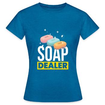 Fabricant de savon - T-shirt Femme - bleu saphir antique chiné - Devant - AI Model Female 172 dark (172cm)