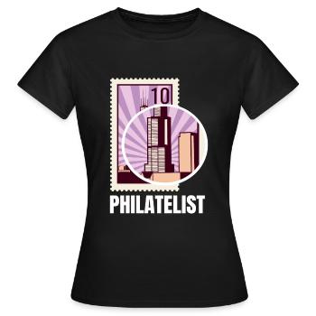 Philatelist Stamp Collection - Women's T-Shirt - black - Front - AI Model Female 172 dark (172cm)
