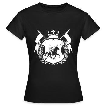 Jeu de rôle de cheval chevalier médiéval - T-shirt Femme - noir - Devant - AI Model Female 172 dark (172cm)