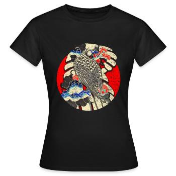Vogel - Japanische Kunst - Frauen T-Shirt - Schwarz - Vorne - AI Model Female 172 dark (172cm)