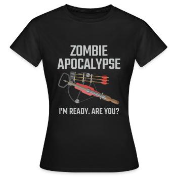 Armbrust Zombie Apocalypse Bogensport - Frauen T-Shirt - Schwarz - Vorne - AI Model Female 172 dark (172cm)