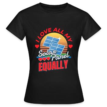 J’adore mon panneau solaire solaire - T-shirt Femme - noir - Devant - AI Model Female 172 dark (172cm)