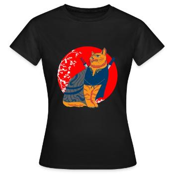 Samurai Japan Kämpfer Japanische Kunst - Frauen T-Shirt - Schwarz - Vorne - AI Model Female 172 dark (172cm)