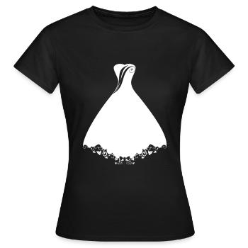 Wedding Dress Wedding Bachelor Evening - Women's T-Shirt - black - Front - AI Model Female 172 dark (172cm)