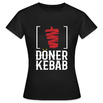 Doner Kebab Kebab Brochette De kebab Rôtisserie Snack - T-shirt Femme - noir - Devant - AI Model Female 172 dark (172cm)