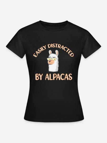 Distracted by alpacas Alpaca - Women's T-Shirt - black