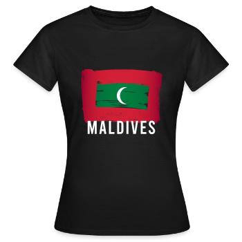 Maldives Flag Maldives Holiday Surfer - T-shirt Femme - noir - Devant - AI Model Female 172 dark (172cm)
