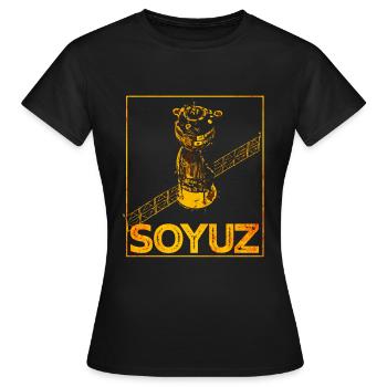 Soyuz spaceship Soviet Union - Women's T-Shirt - black - Front - AI Model Female 172 dark (172cm)