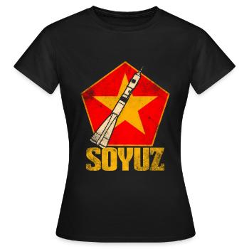 Soyuz Rocket Soviet Union - Women's T-Shirt - black - Front - AI Model Female 172 dark (172cm)