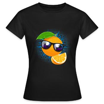 Orange Lunettes de soleil Jus Fruit - T-shirt Femme - noir - Devant - AI Model Female 172 dark (172cm)