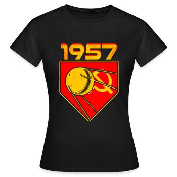 Sputnik 1 Satellit 1957 - Frauen T-Shirt - Schwarz - Vorne - AI Model Female 172 dark (172cm)