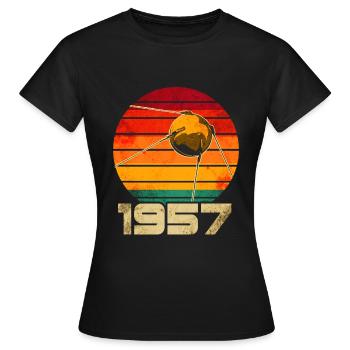 Sputnik 1 Satellit - Frauen T-Shirt - Schwarz - Vorne - AI Model Female 172 dark (172cm)