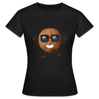 Kokosnuss mit Sonnenbrille - Frauen T-Shirt - Schwarz - Vorne - AI Model Female 172 dark (172cm)