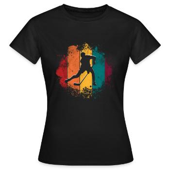 Unihockey - Frauen T-Shirt - Schwarz - Vorne - AI Model Female 172 dark (172cm)
