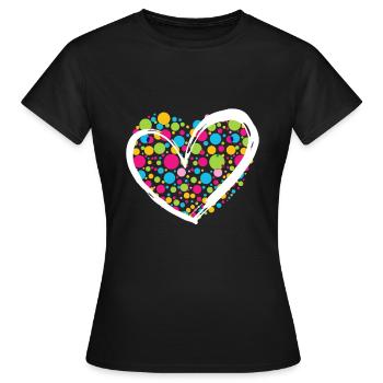 Journée internationale des points points de cœur Point point - T-shirt Femme - noir - Devant - AI Model Female 172 dark (172cm)