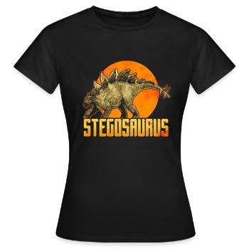 Stegosaurus Dinosaurier - Frauen T-Shirt - Schwarz - Vorne - AI Model Female 172 dark (172cm)