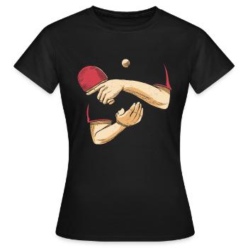 Aufschlag Tischtennisball Tischtennisspieler - Frauen T-Shirt - Schwarz - Vorne - AI Model Female 172 dark (172cm)
