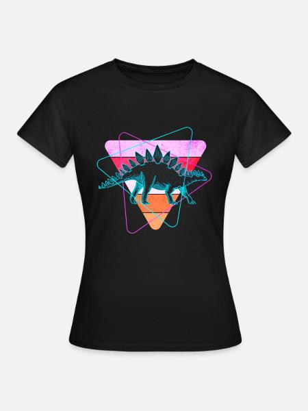 Stegosaurus Dinosaurier - Frauen T-Shirt - Schwarz