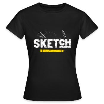 Sketch Drawing Art Artists - Women's T-Shirt - black - Front - AI Model Female 172 dark (172cm)