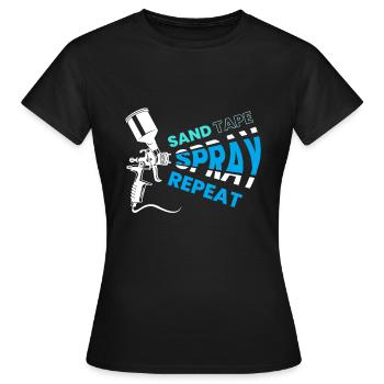 Ruban de sable Spray Repeat Painter - T-shirt Femme - noir - Devant - AI Model Female 172 dark (172cm)