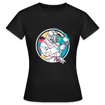 Peintre Pistolet à peinture - T-shirt Femme - noir - Devant - AI Model Female 172 dark (172cm)