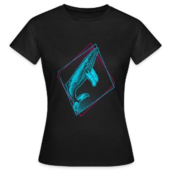 Baleine à bosse - T-shirt Femme - noir - Devant - AI Model Female 172 dark (172cm)