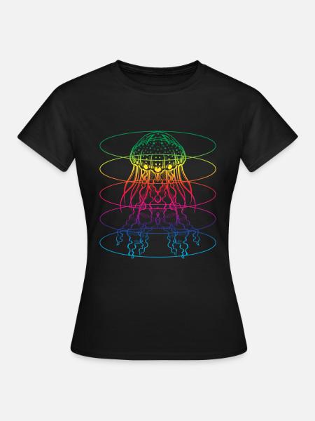 Bunte Qualle - Frauen T-Shirt - Schwarz
