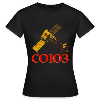 Sojus Raumschiff Sowjetunion - Frauen T-Shirt - Schwarz - Vorne - AI Model Female 172 dark (172cm)