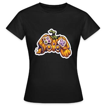 Pumpkin Joystick Controller Gamer - T-shirt Femme - noir - Devant - AI Model Female 172 dark (172cm)
