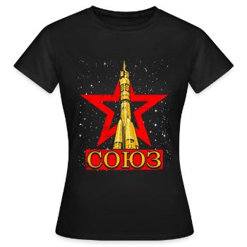 Soviet Soyuz rocket - Women's T-Shirt - black - Front - AI Model Female 172 dark (172cm)